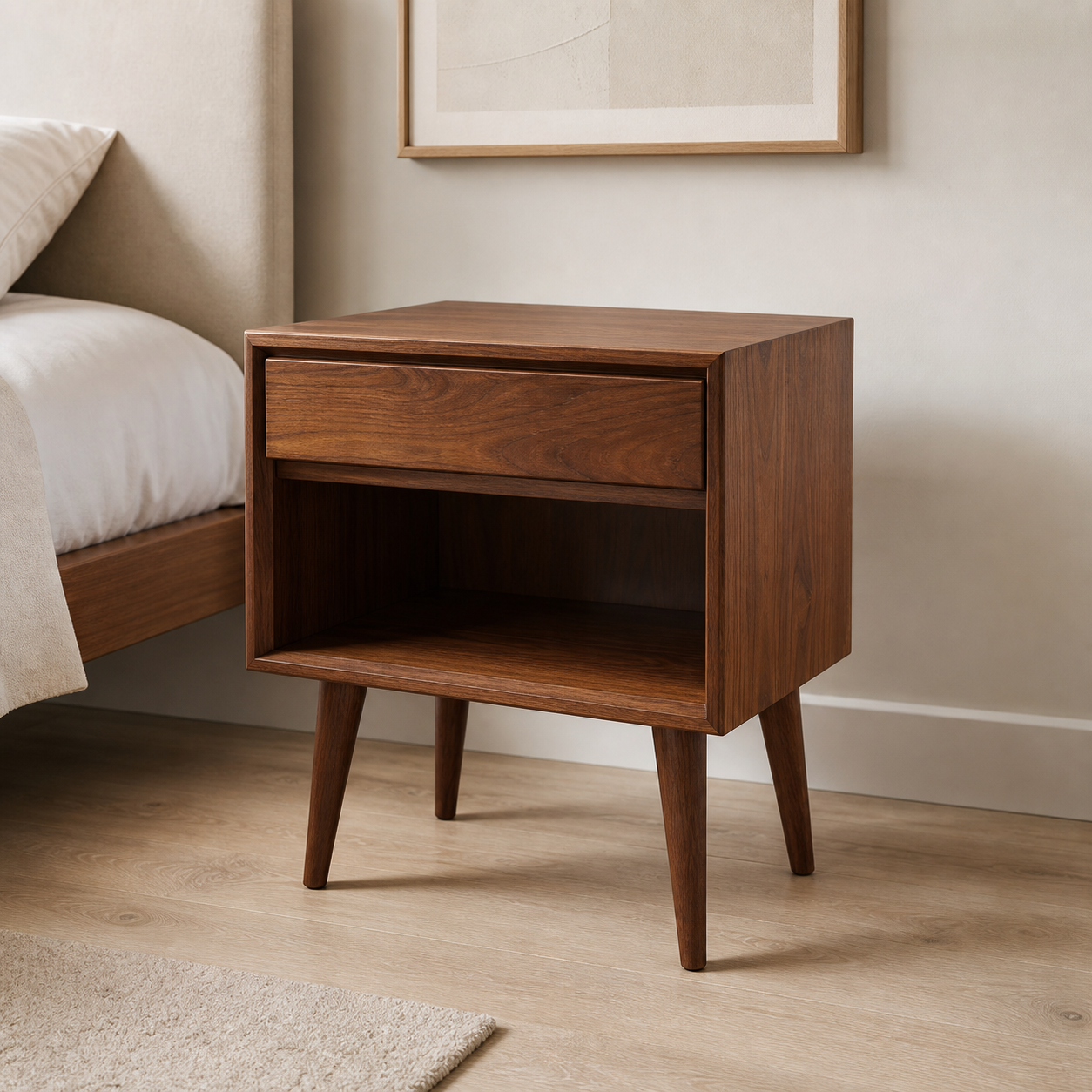 Article Lenia Storage Side Table — Walnut