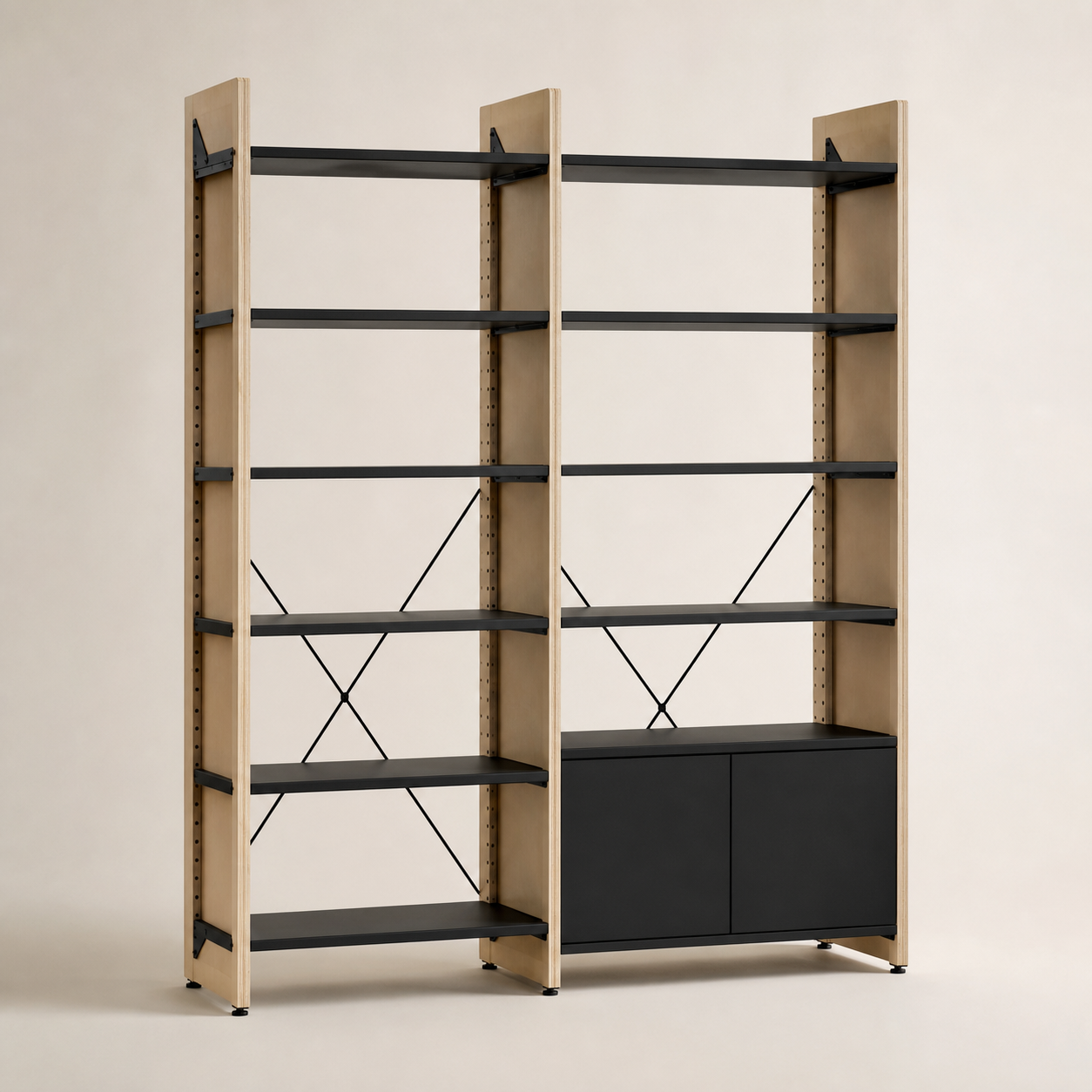 Floyd The Shelving System — Three Unit / Ash / Black