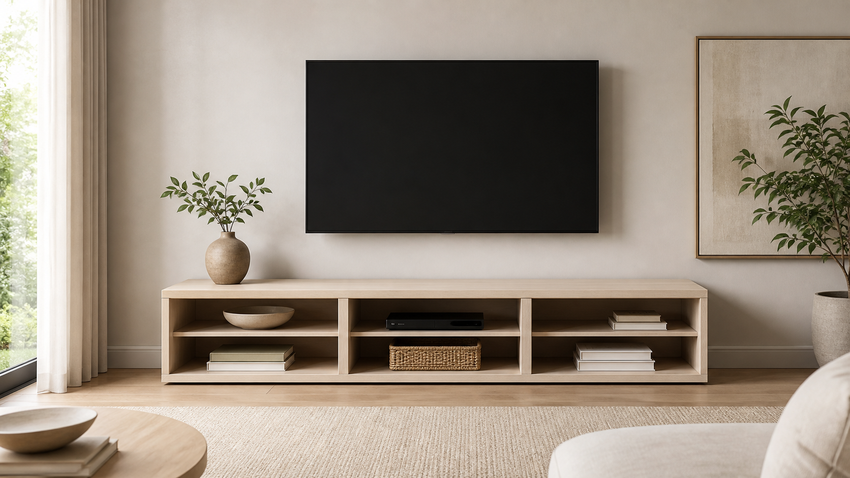 IKEA BESTÅ TV Unit — White Stained Oak Effect, 70 7/8-inch