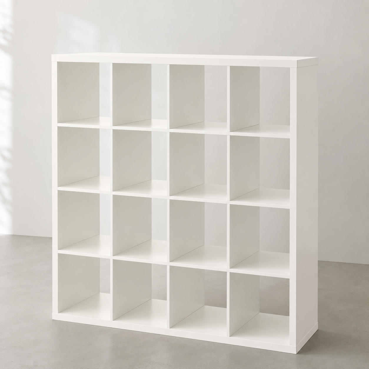 IKEA KALLAX 4×4 Shelf Unit — White, 57 7/8 × 57 5/8-inch