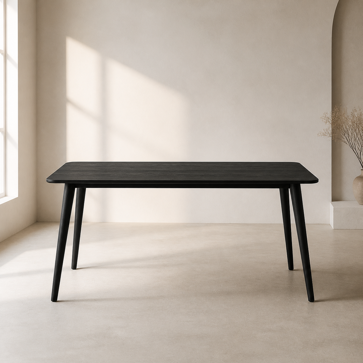 IKEA LISABO Table — Black/Ash Veneer, 55 1/8 × 30 3/4-inch