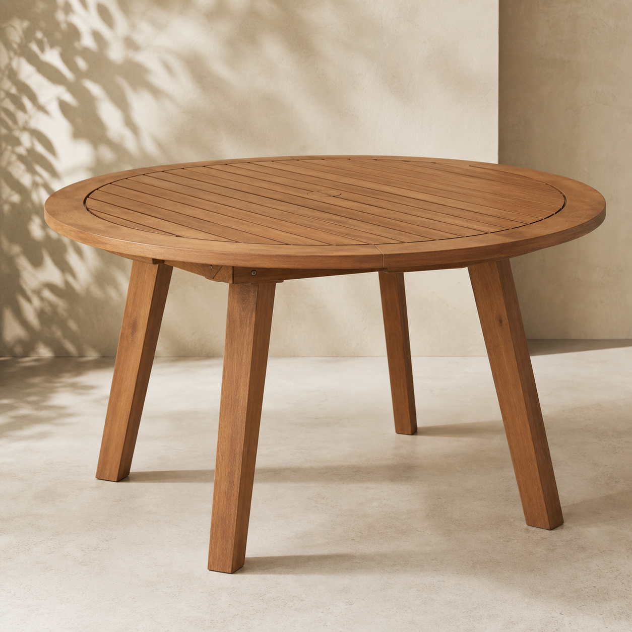 IKEA NÄMMARÖ Round Outdoor Table — Light Brown Stained, 51 1/8-inch